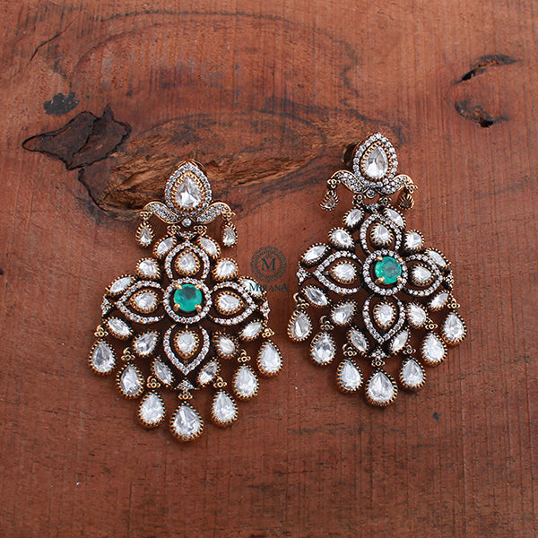 Aakriti Aqua Blue Polki Designer Earrings