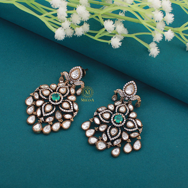 Aakriti Aqua Blue Polki Designer Earrings