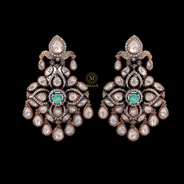 Aakriti Aqua Blue Polki Designer Earrings