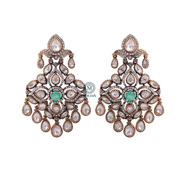 Aakriti Aqua Blue Polki Designer Earrings