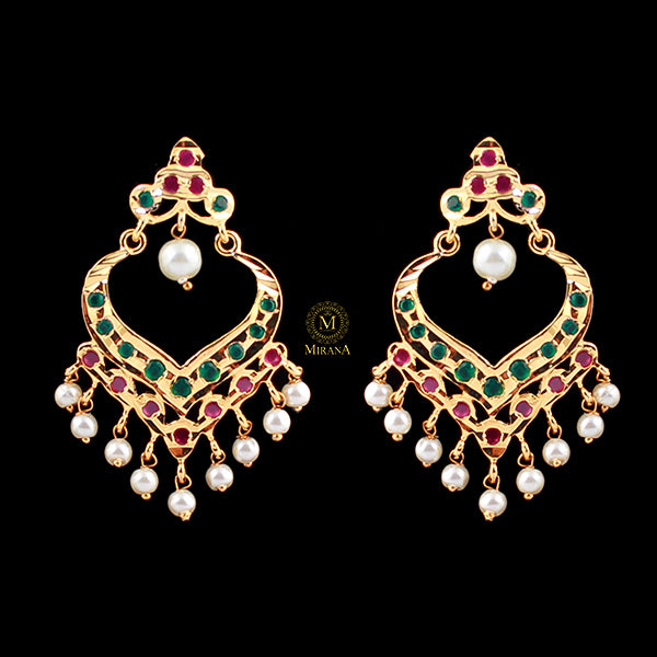 Ridhi Ruby Green Jadau Designer Earrings