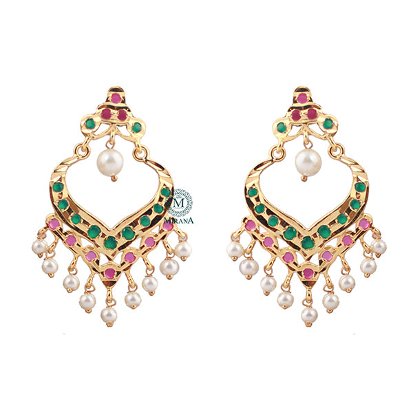 Ridhi Ruby Green Jadau Designer Earrings