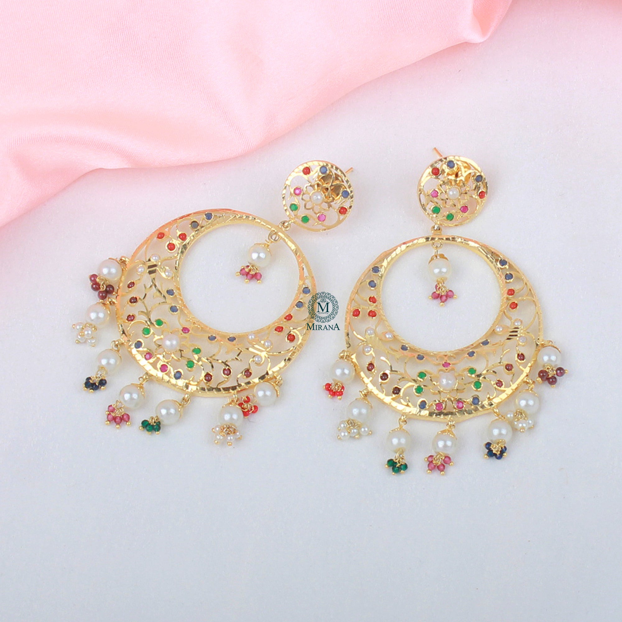 Pankhi Multi Colour Jadau Designer Chandbalis