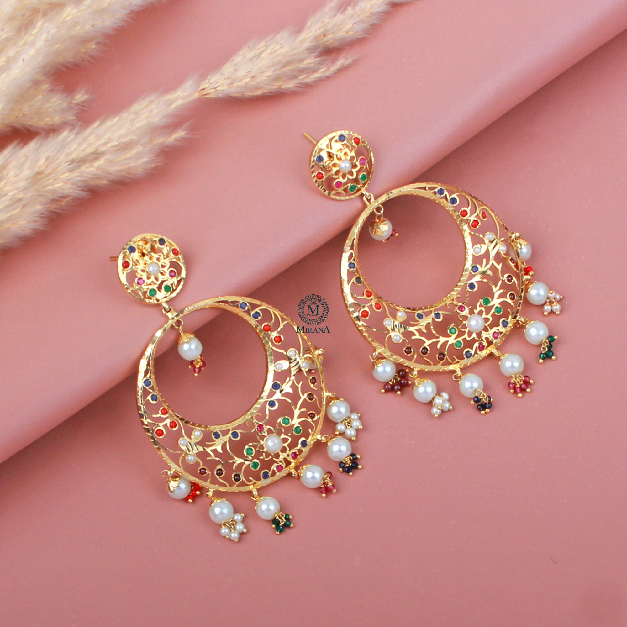 Pankhi Multi Colour Jadau Designer Chandbalis