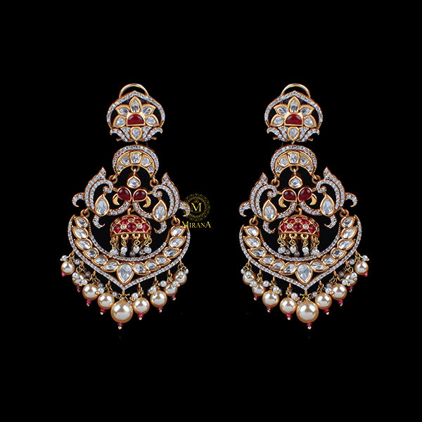 Rajitha Ruby Polki Designer Chandbalis