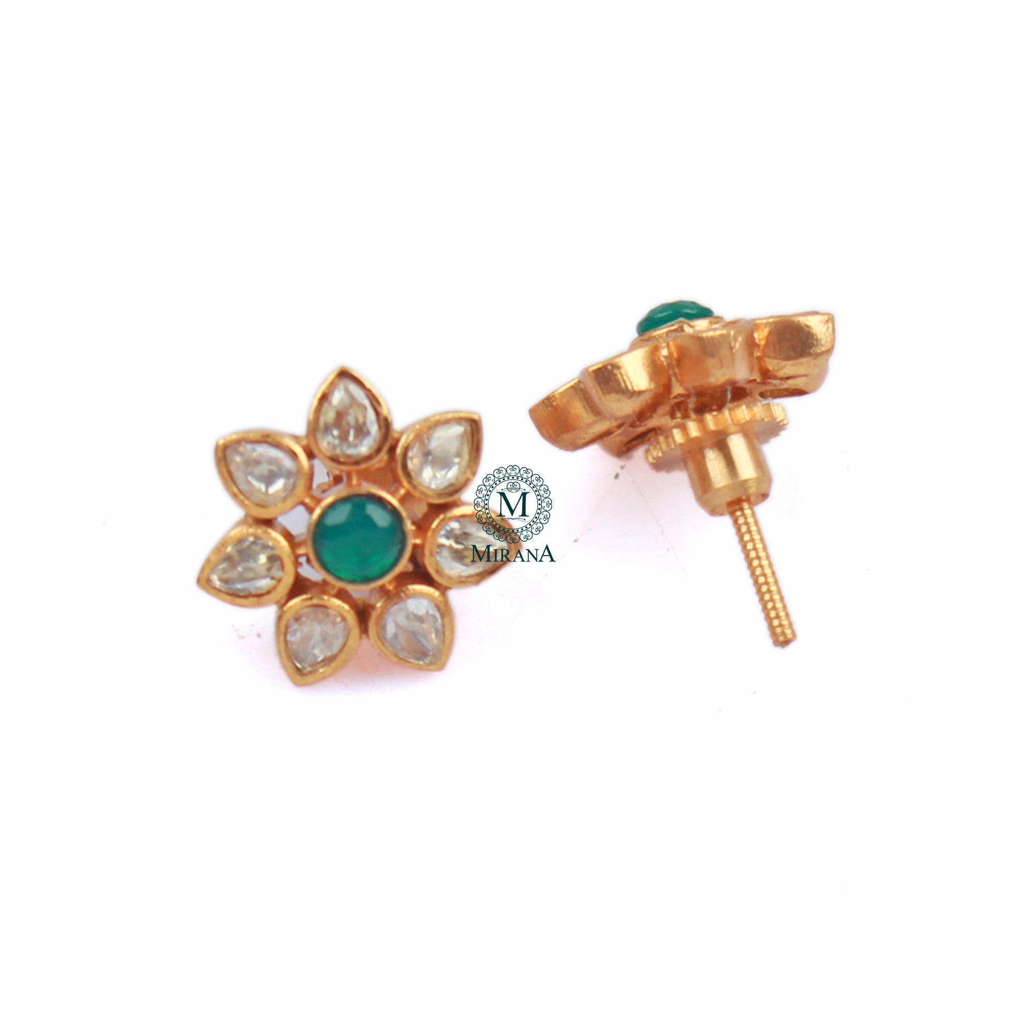 Worisha Emerald Green Moissanite Studs