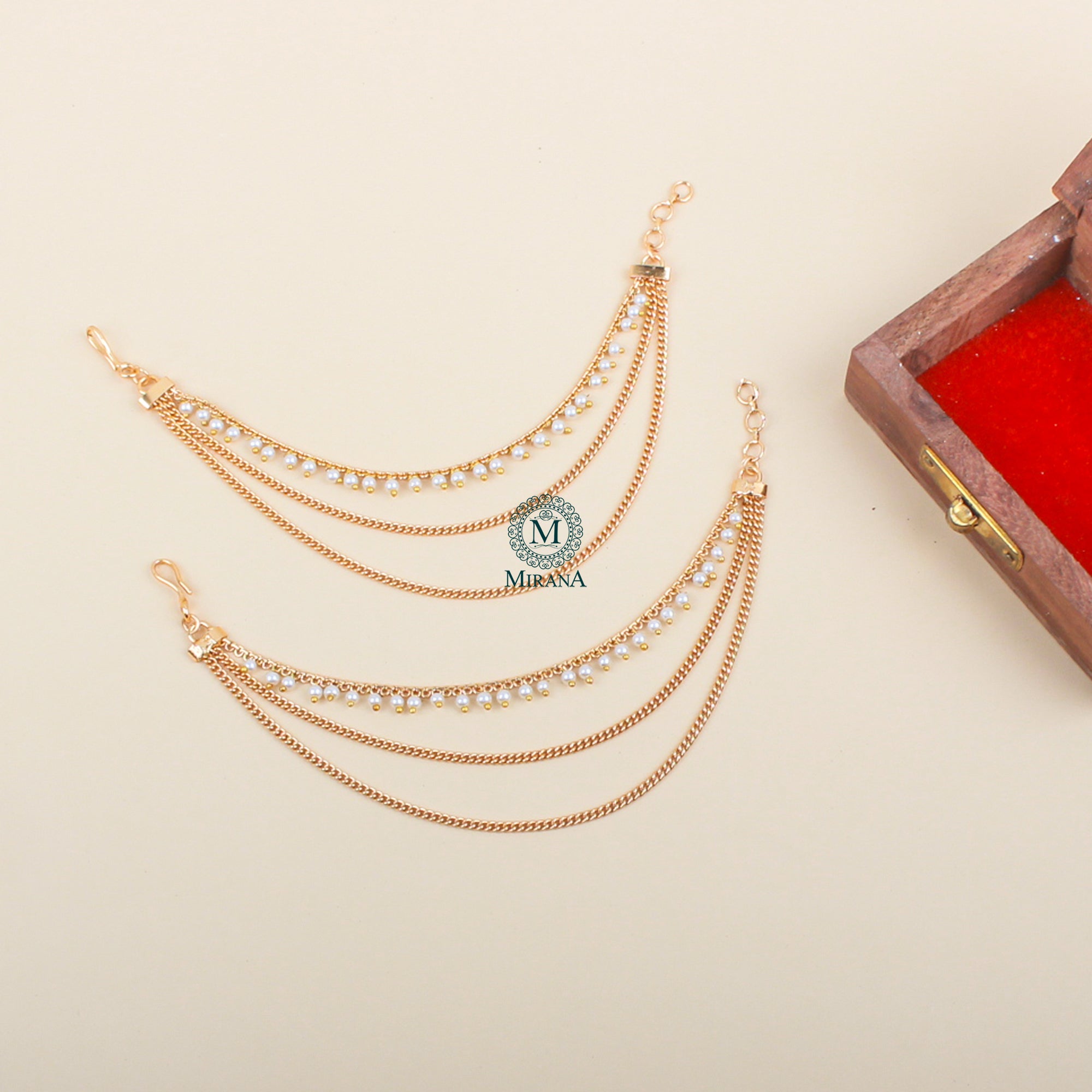 Chaandni Pearl Designer Ear Chains