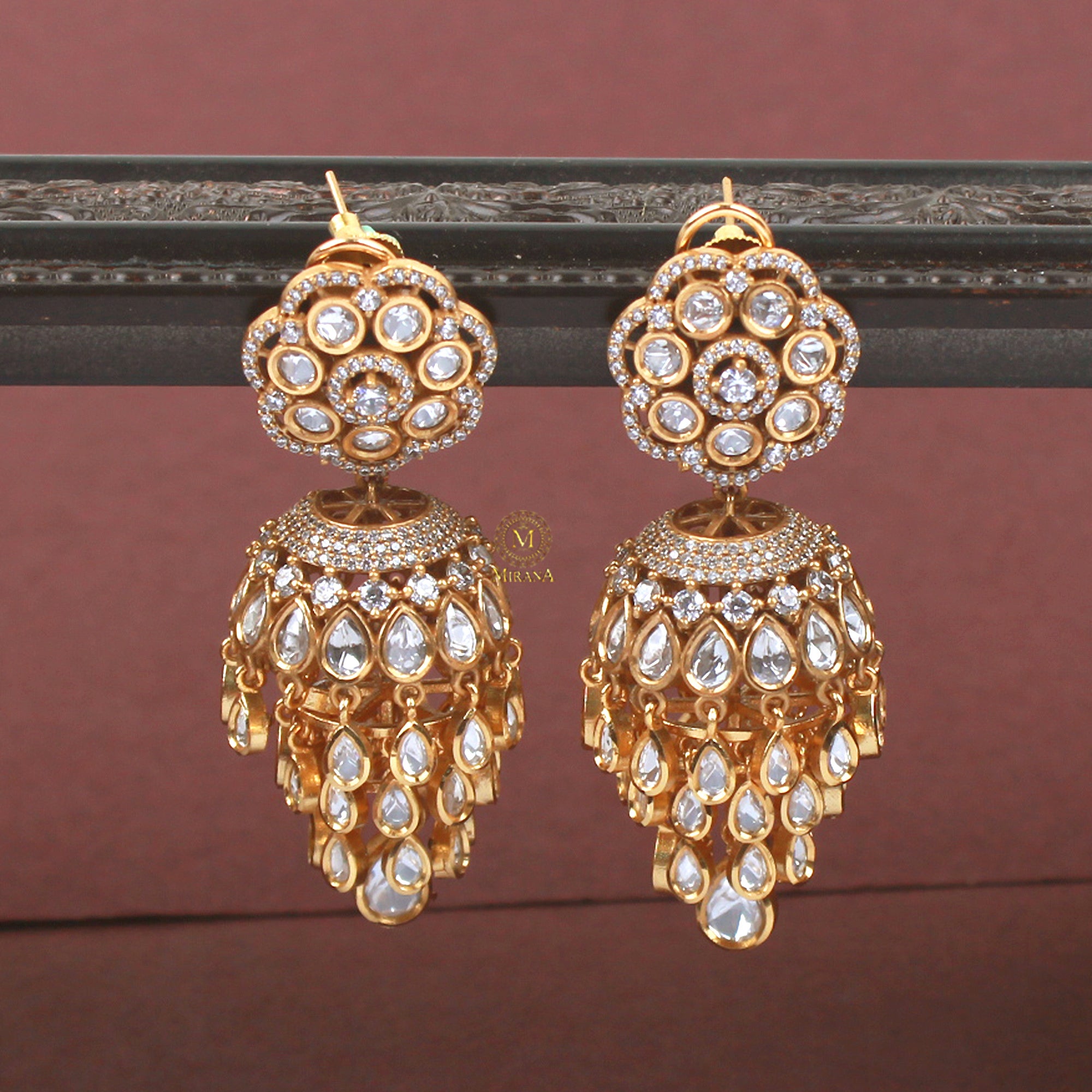 Barkha Moissanite Designer Jhumkas