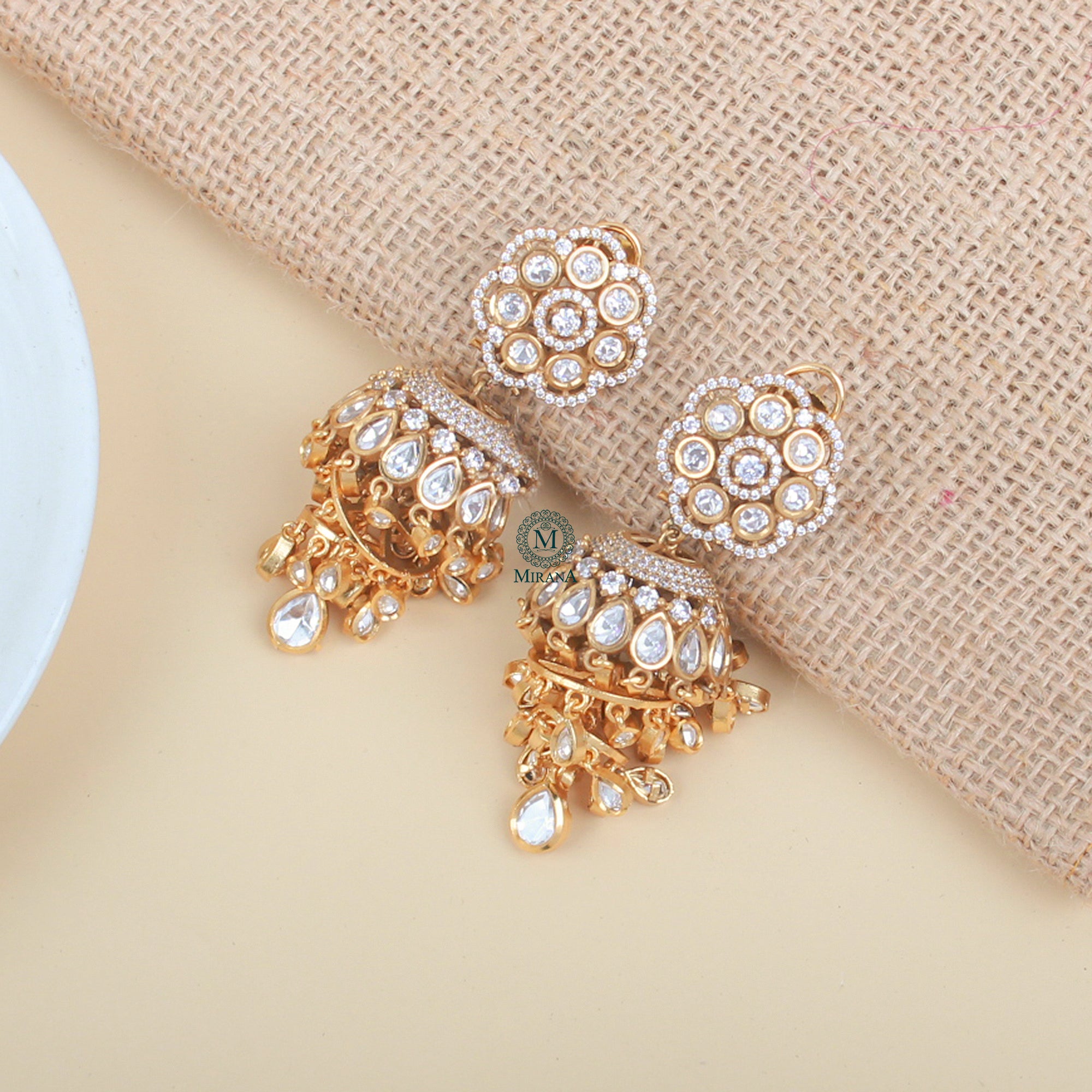 Barkha Moissanite Designer Jhumkas