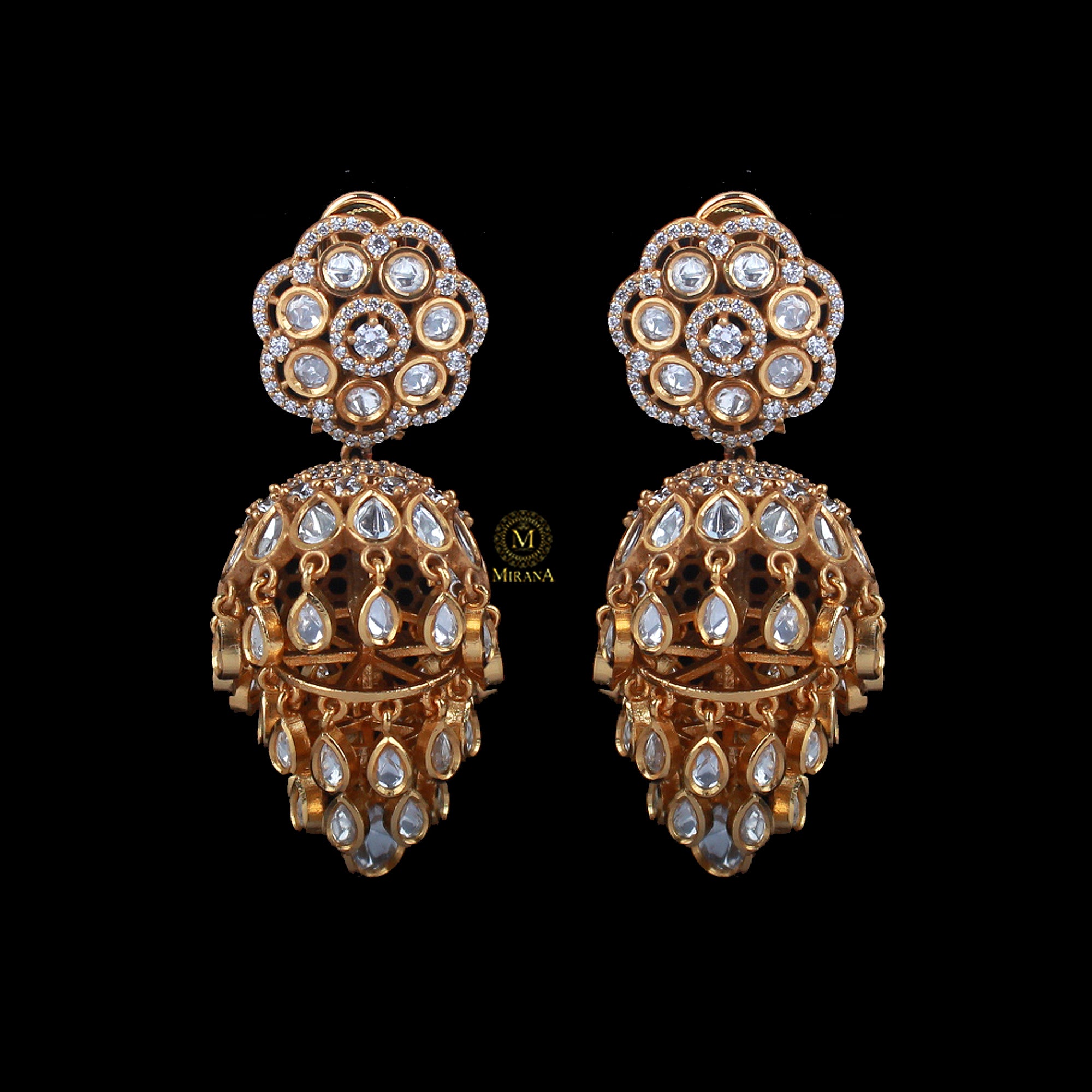 Barkha Moissanite Designer Jhumkas