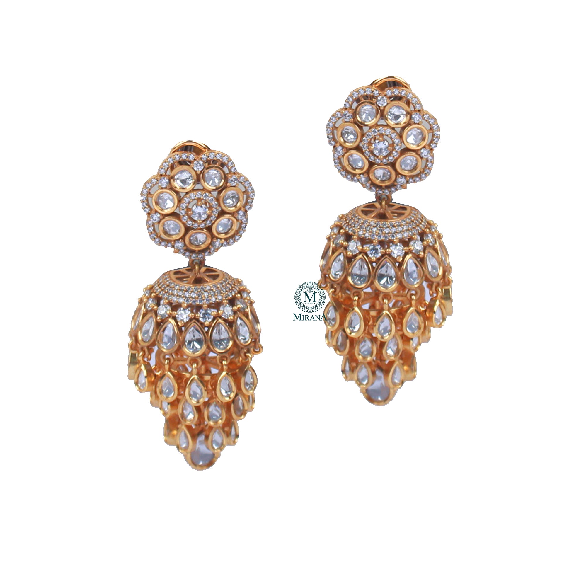 Barkha Moissanite Designer Jhumkas
