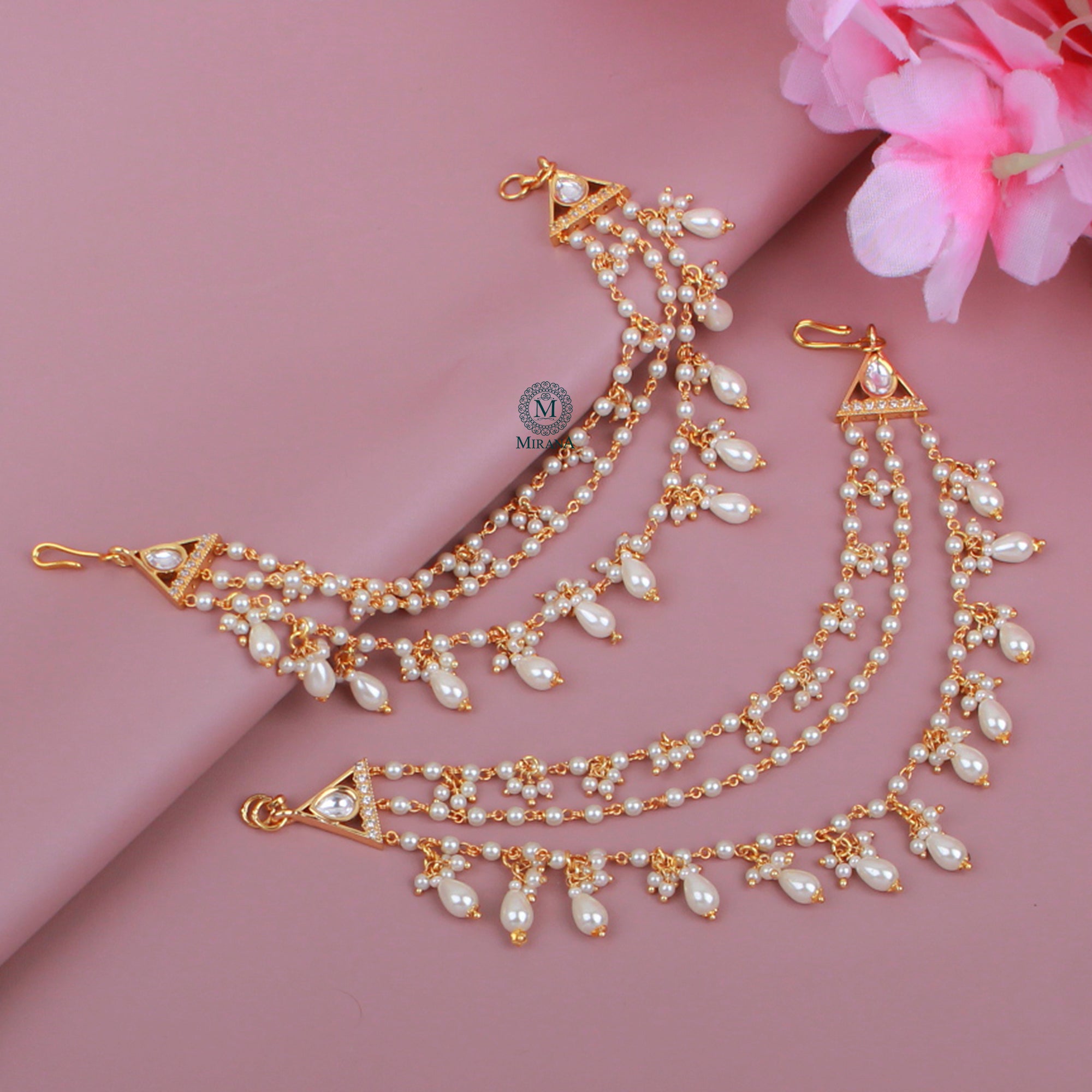 Vanshika Polki Designer Ear Chains