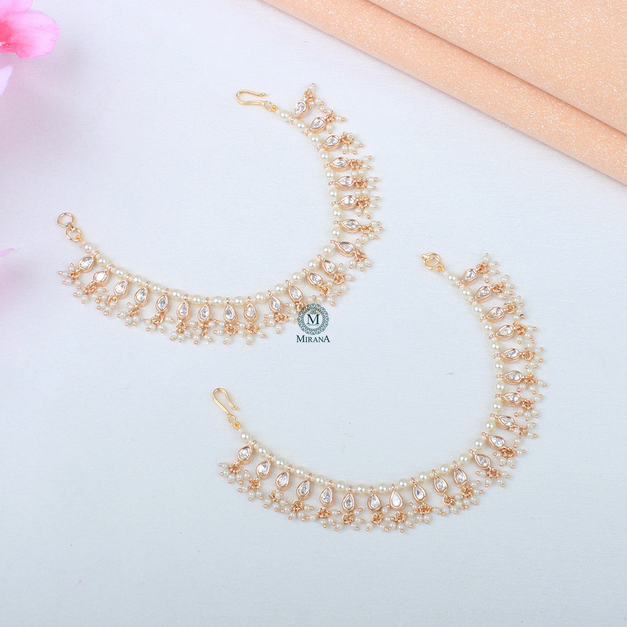 Vernika Polki Designer Ear Chains