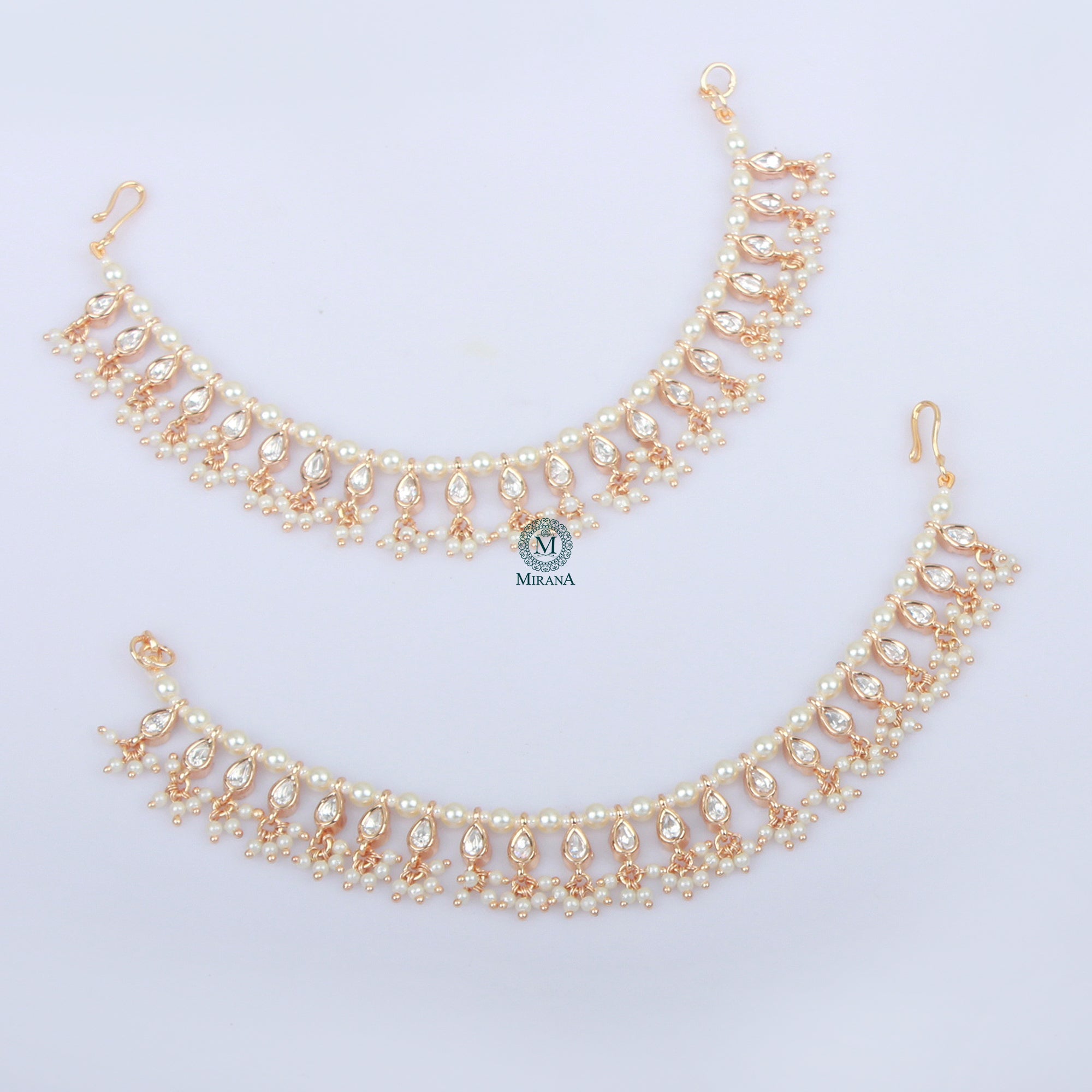 Vernika Polki Designer Ear Chains