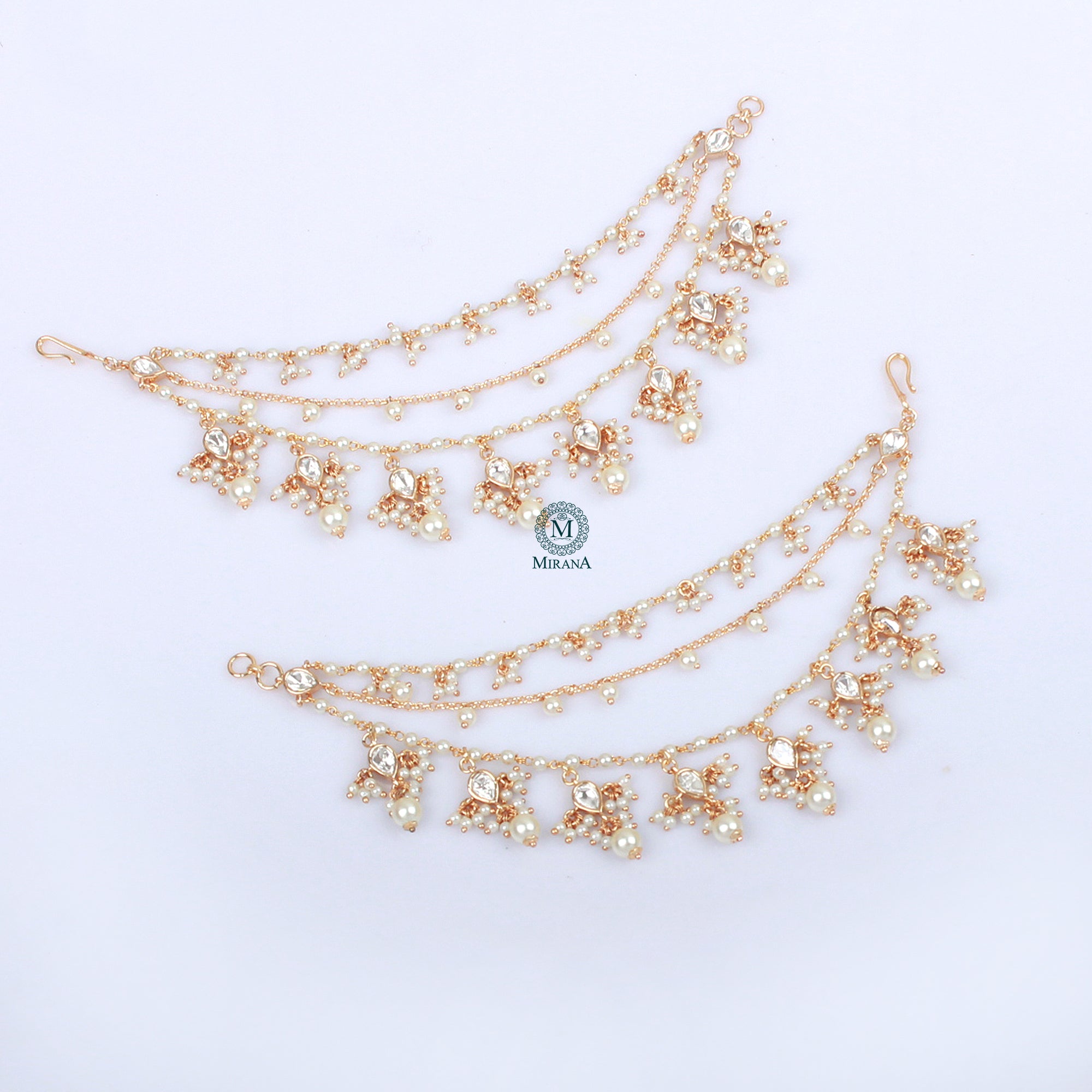 Jasmira Polki Designer Ear Chains