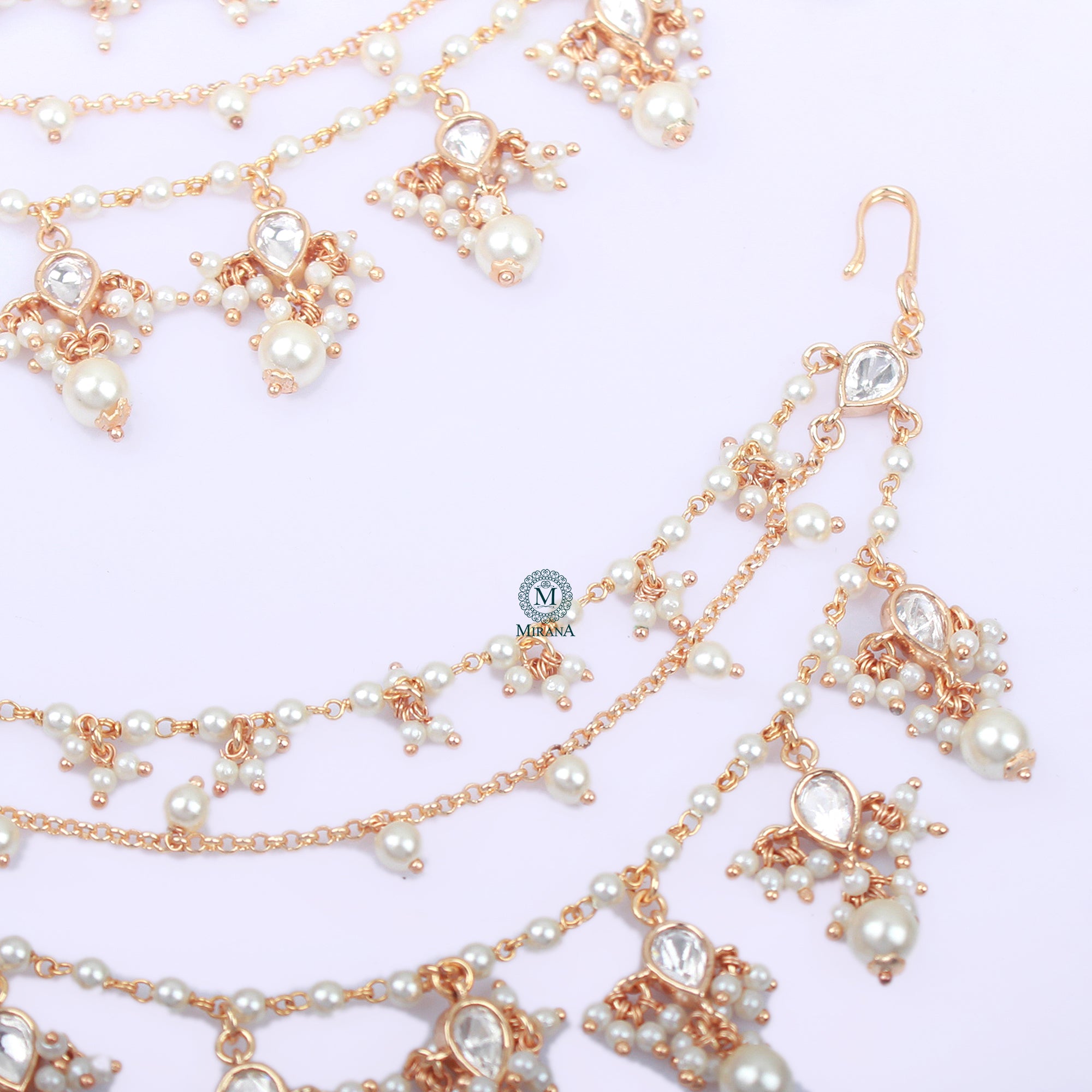 Jasmira Polki Designer Ear Chains