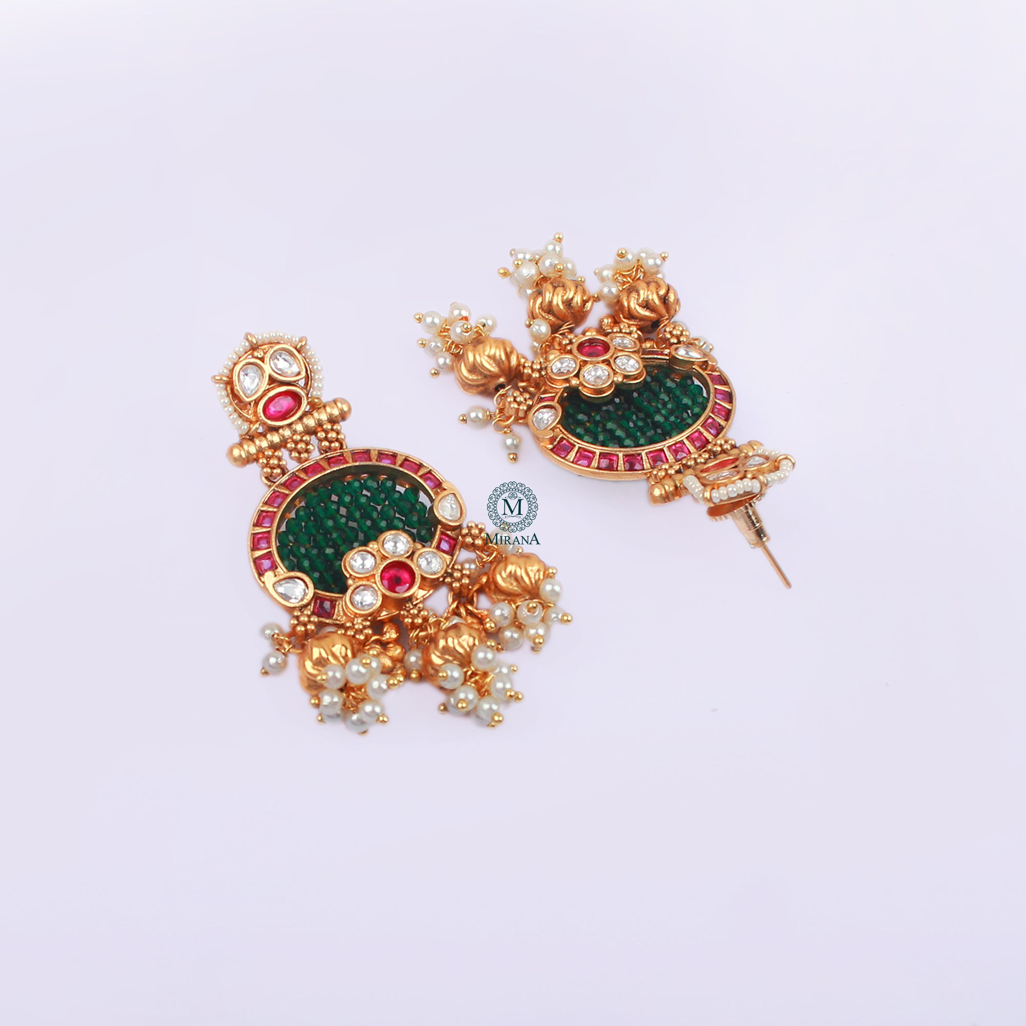 Mrinali Pearl Antique Designer Earrings