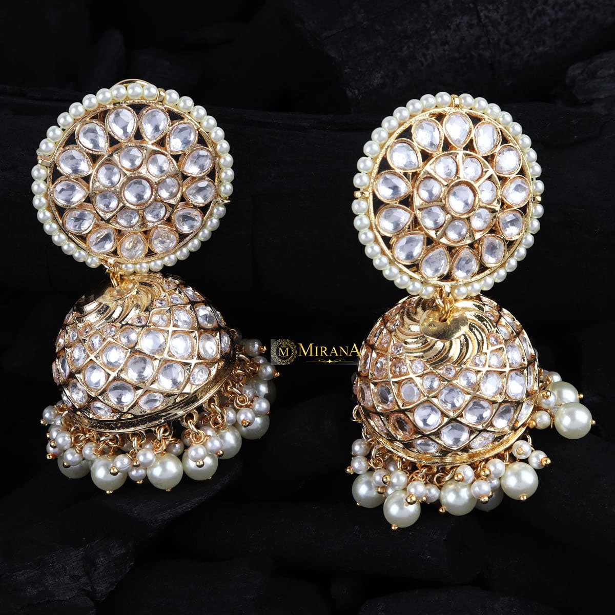 Kundan Polki Big Jhumkas