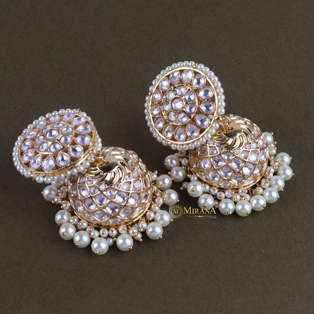 Kundan Polki Big Jhumkas