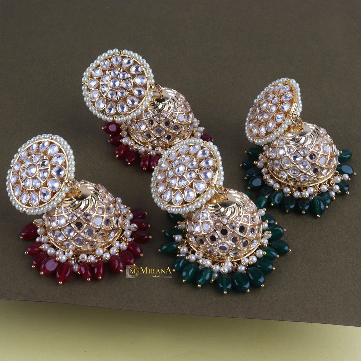 Kundan Polki Big Jhumkas