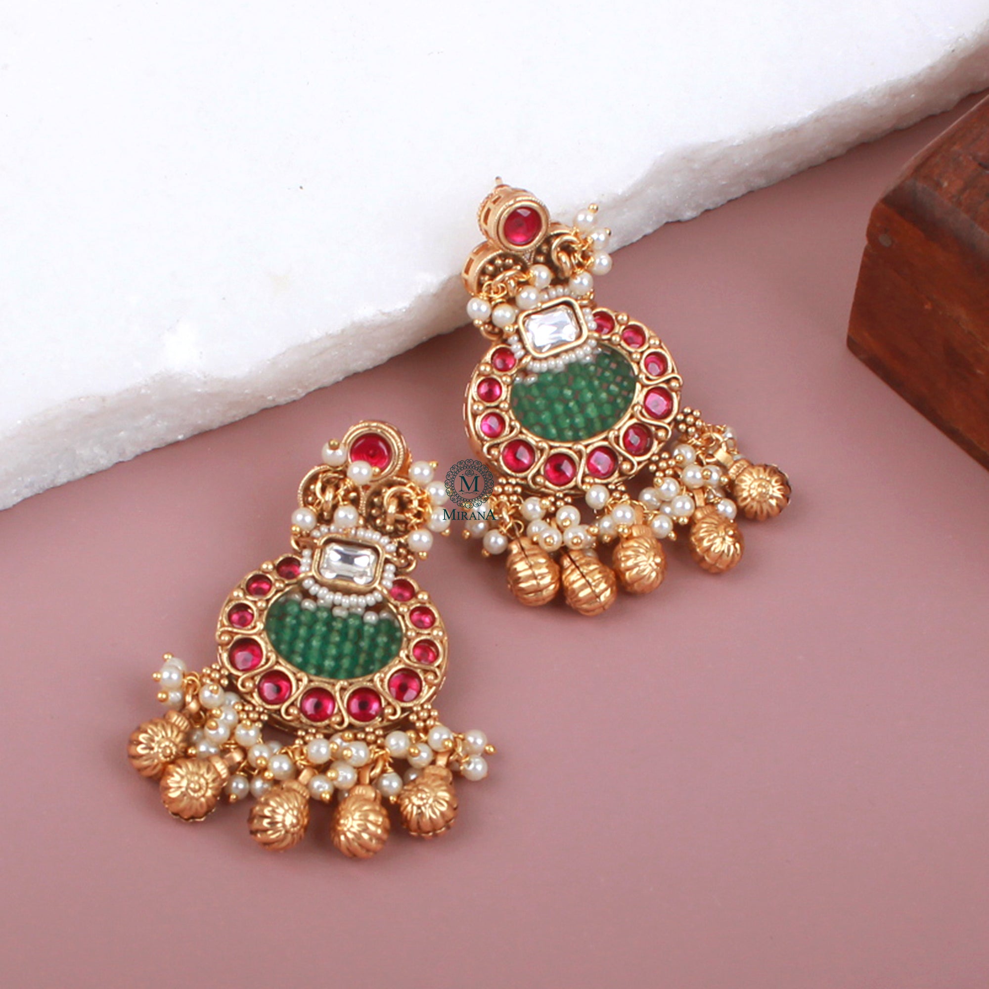 Drishi Pearl Antique Designer Earrings