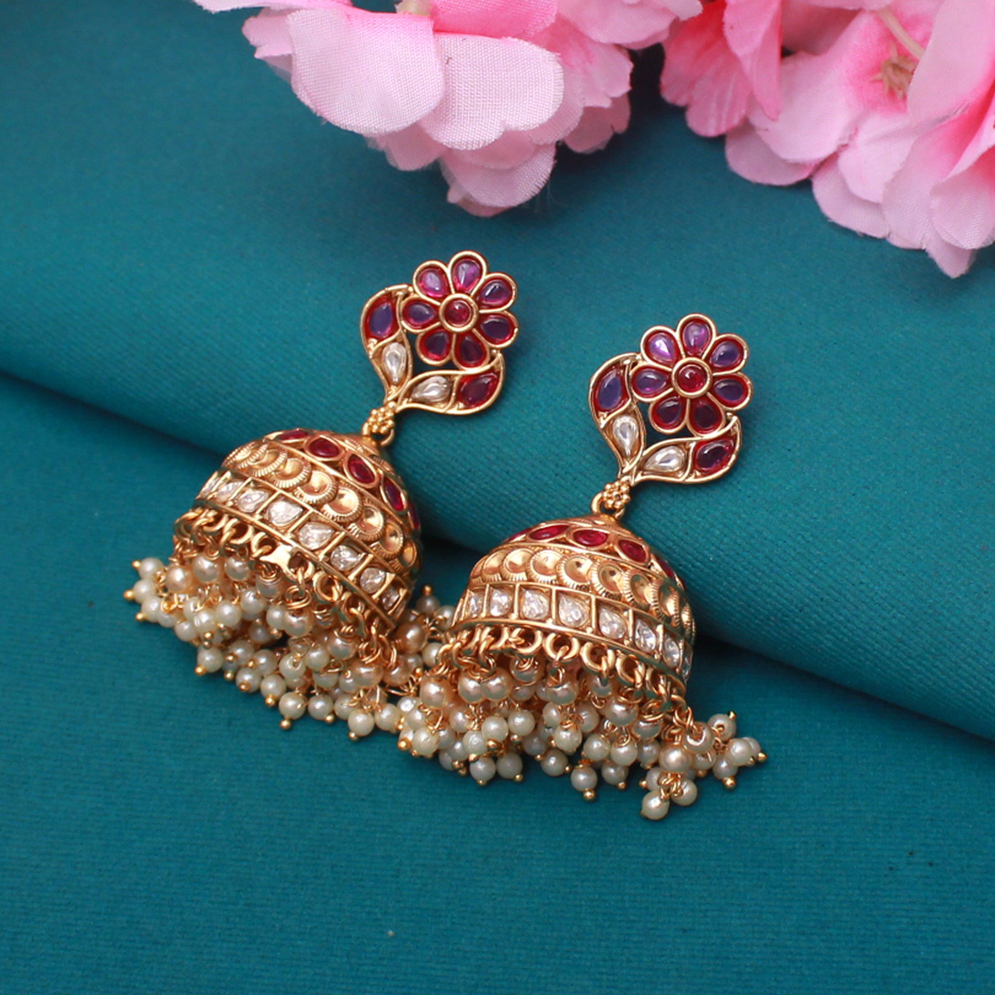 Ravya Antique Designer Jhumkas