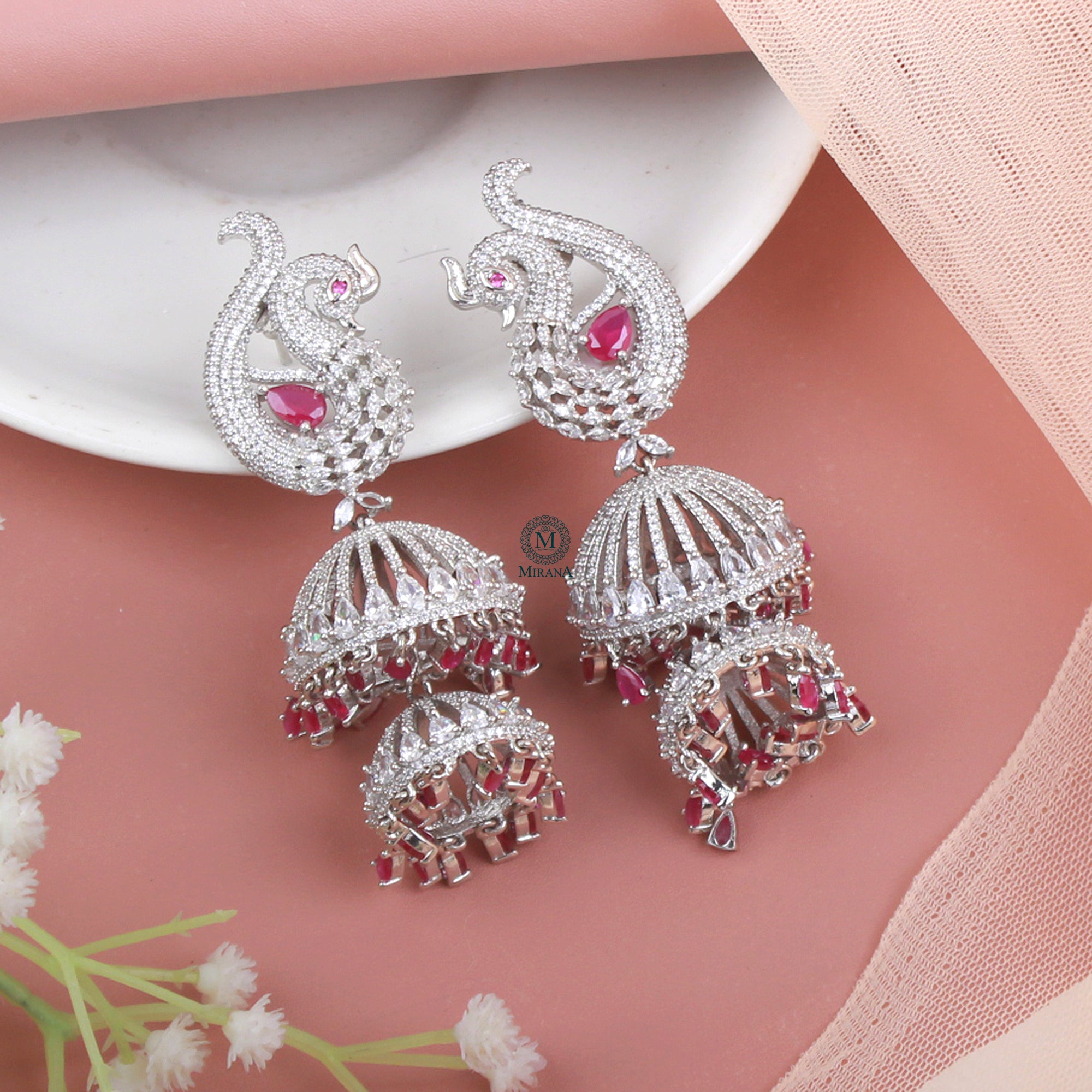 Lucy CZ Designer Jhumkas