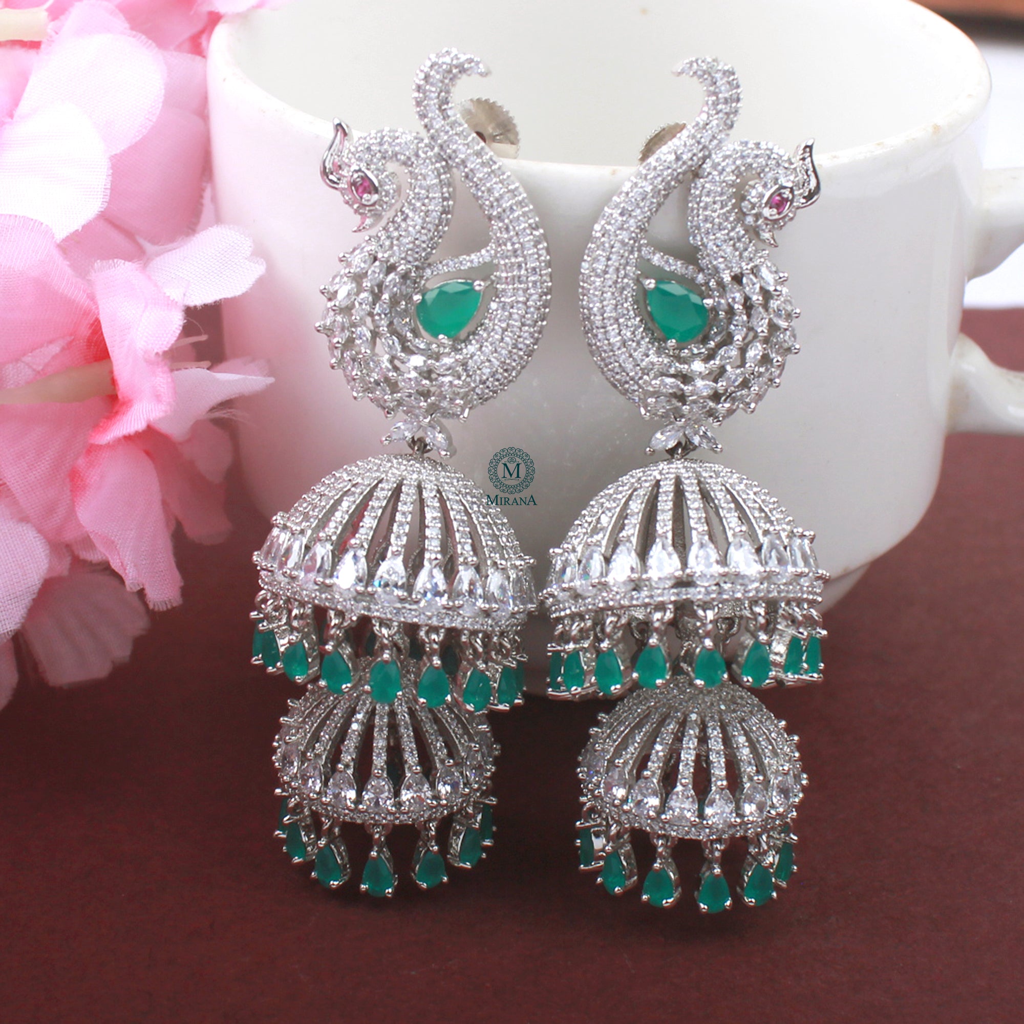 Lucy CZ Designer Jhumkas