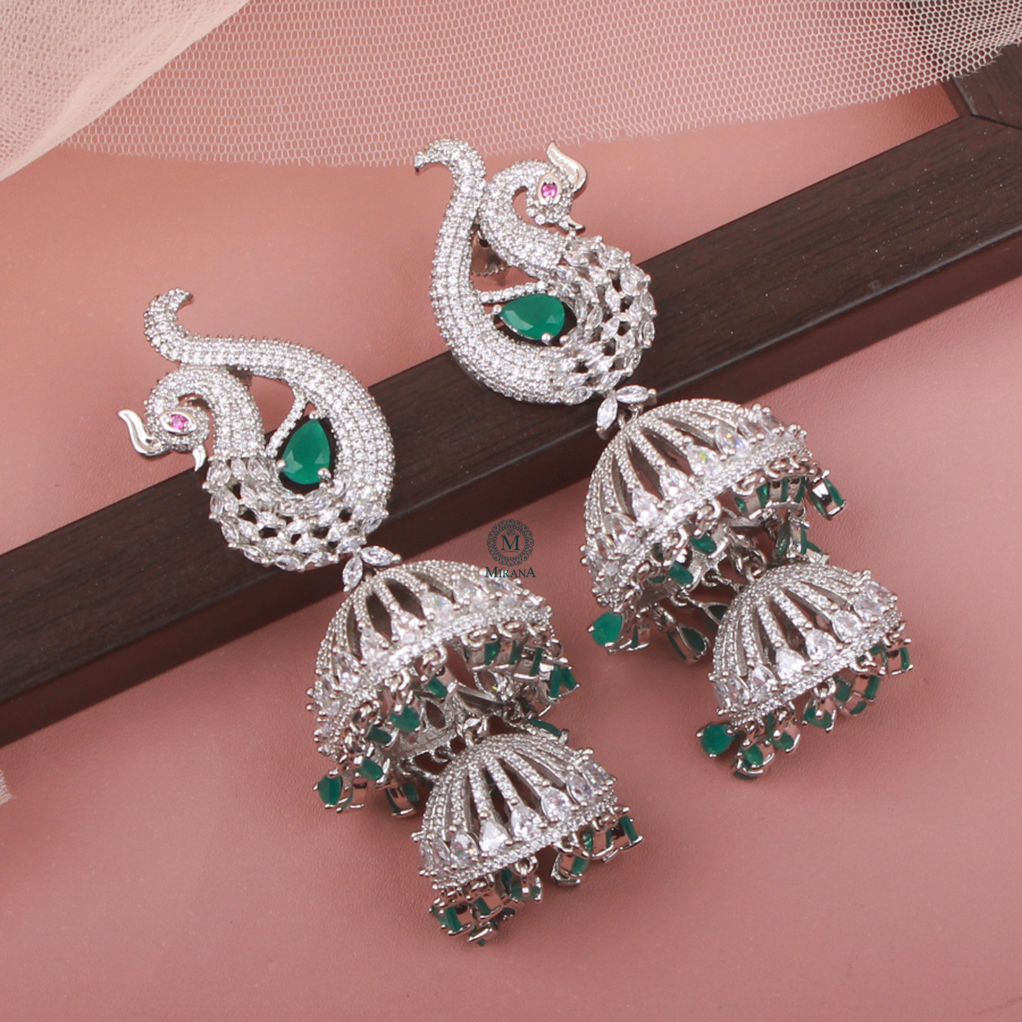 Lucy CZ Designer Jhumkas