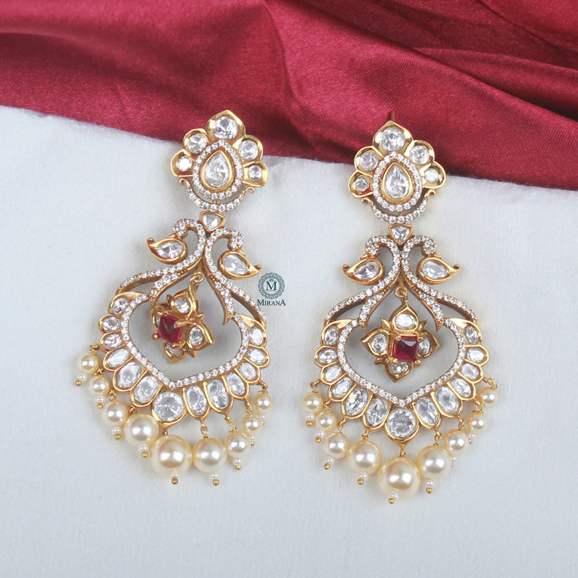 Mehak Polki Designer Earrings