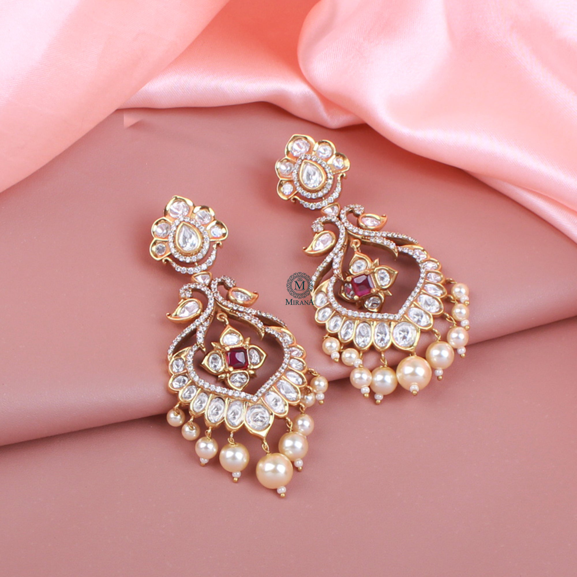 Mehak Polki Designer Earrings