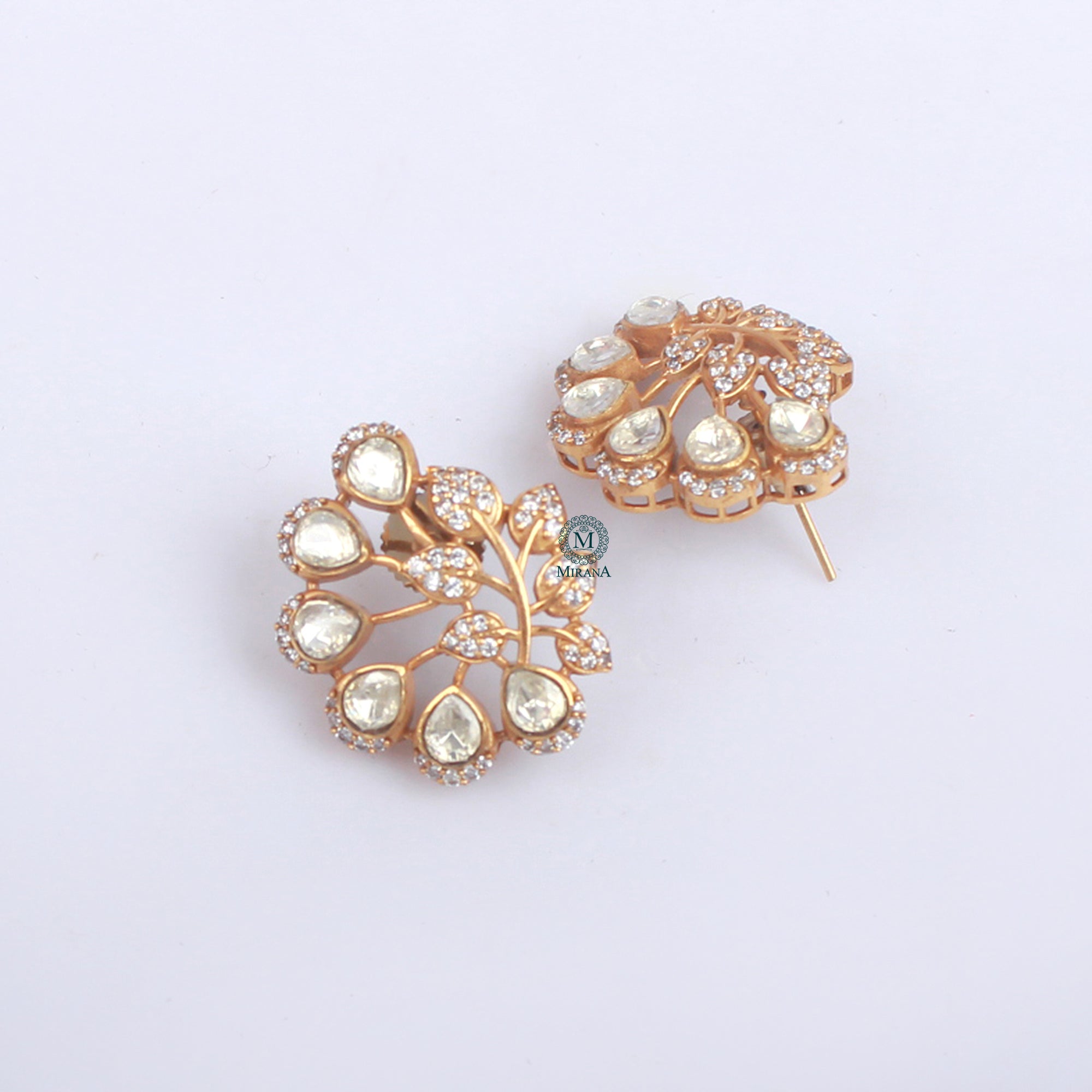 Veena Moissanite Designer Studs