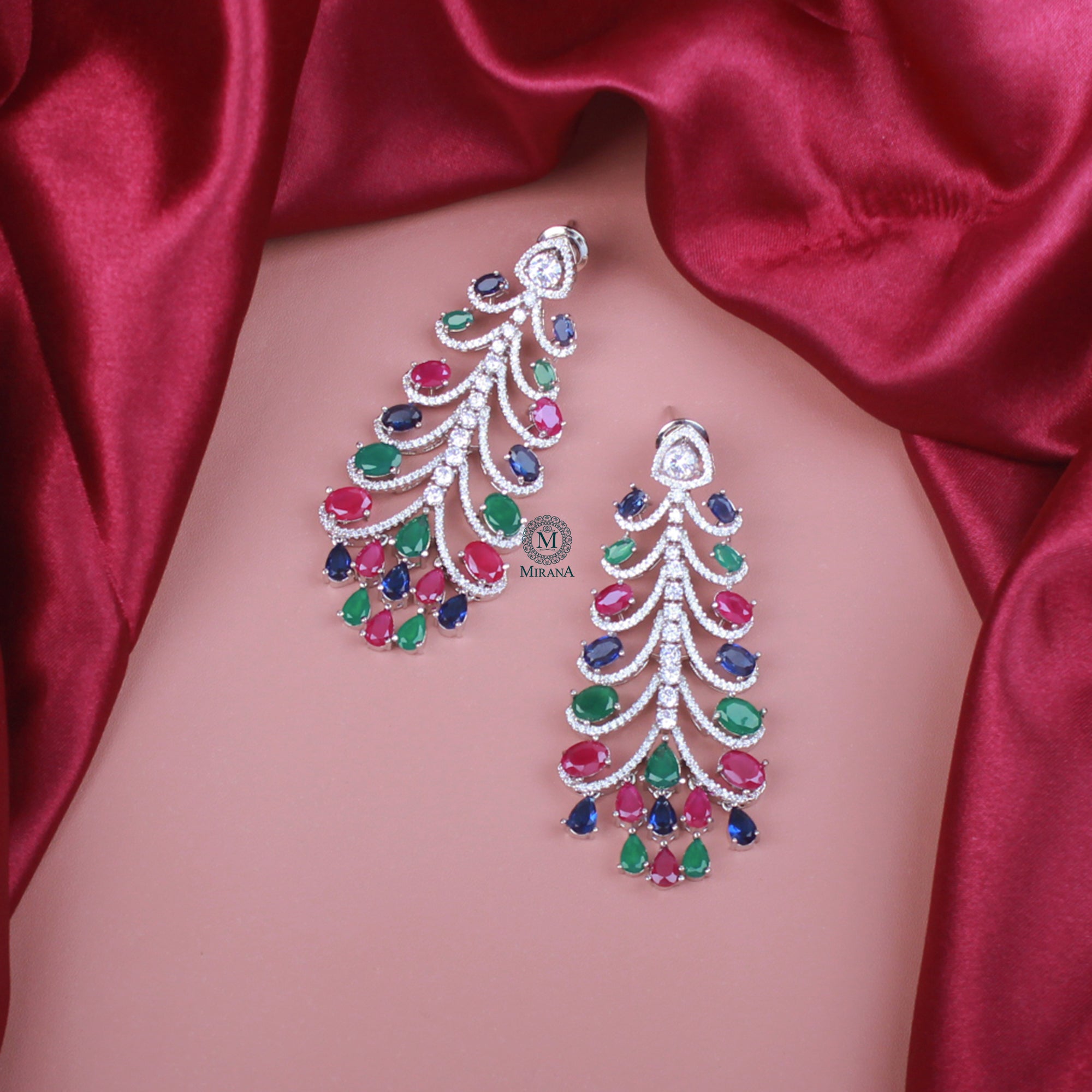Elani Multicolor CZ Designer Earrings