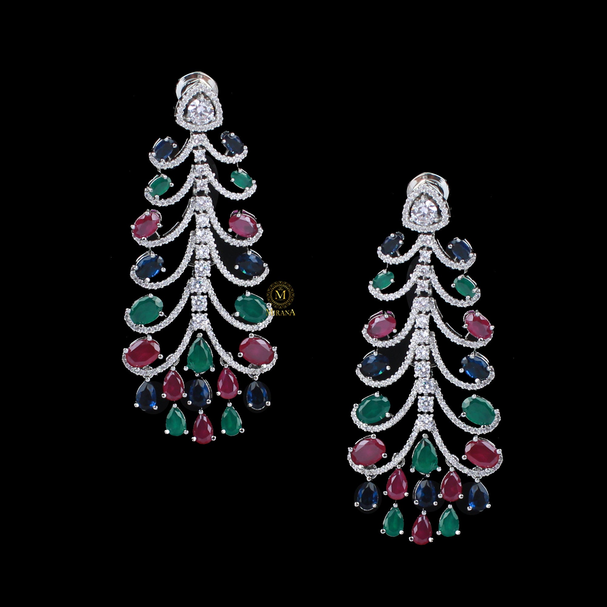 Elani Multicolor CZ Designer Earrings