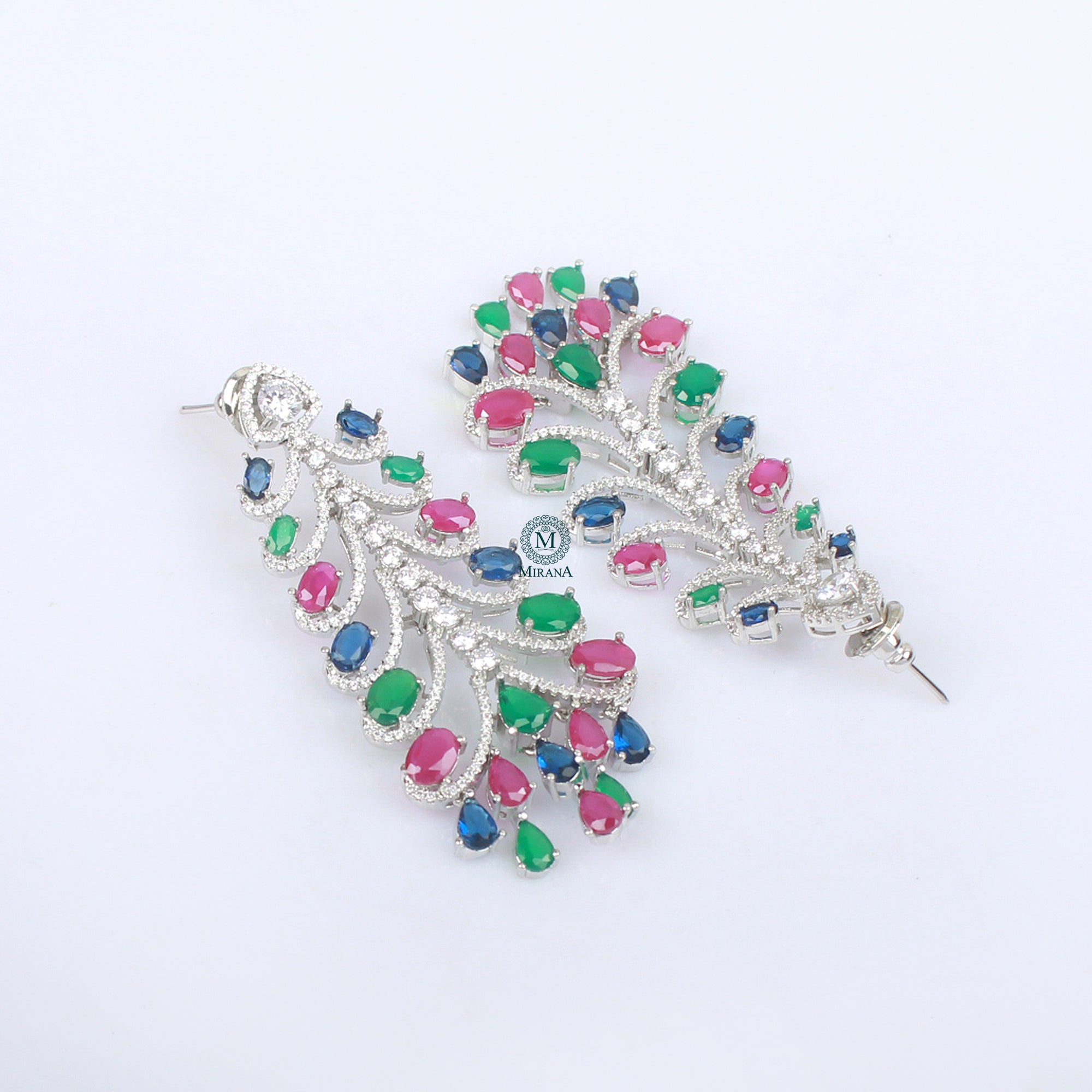 Elani Multicolor CZ Designer Earrings