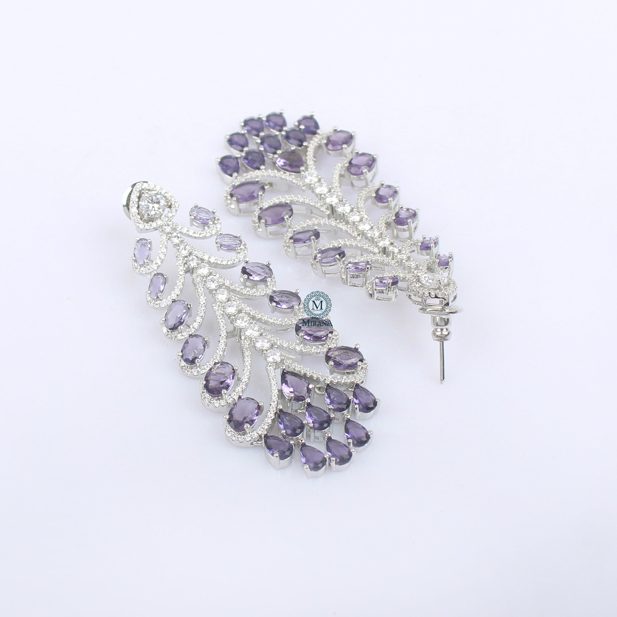Elani Lavender CZ Designer Earrings