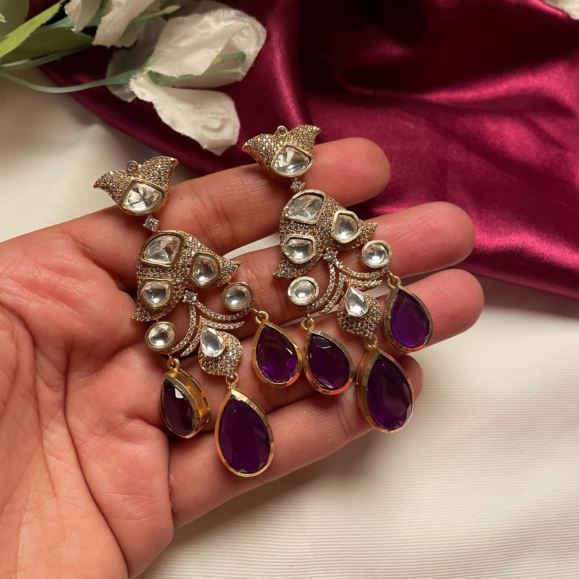 Jasmin Moissanite Designer Earrings