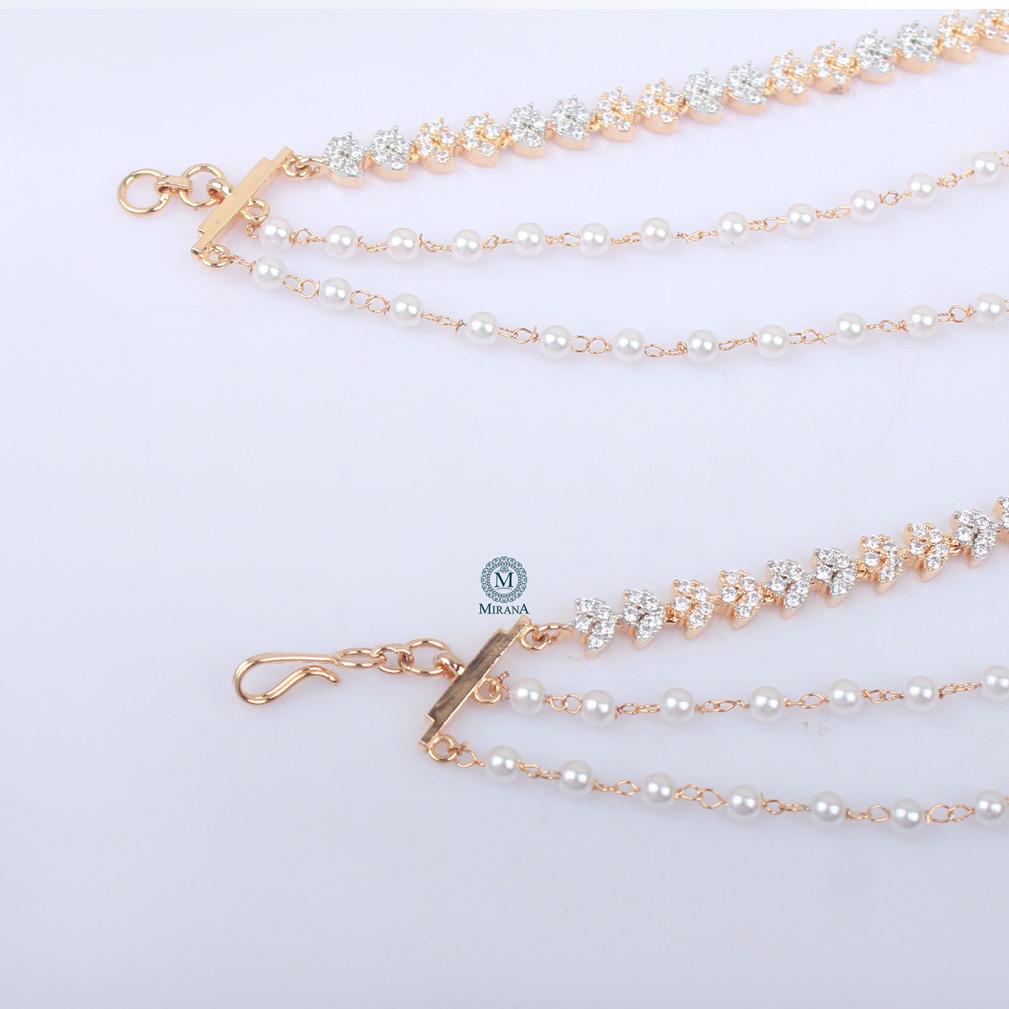 Novie Pearl CZ Ear Chains