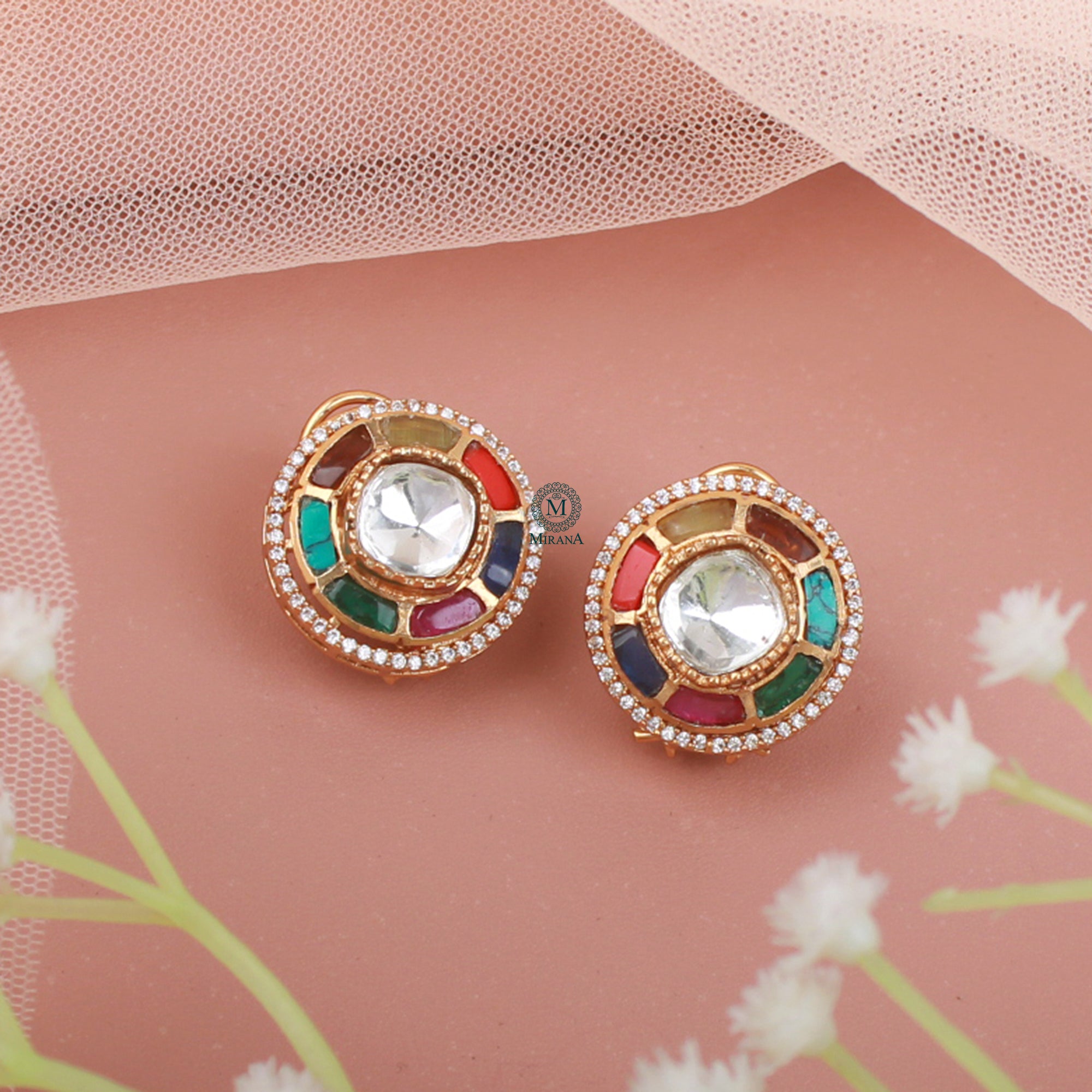 Bhumika Multi Colour Designer Studs