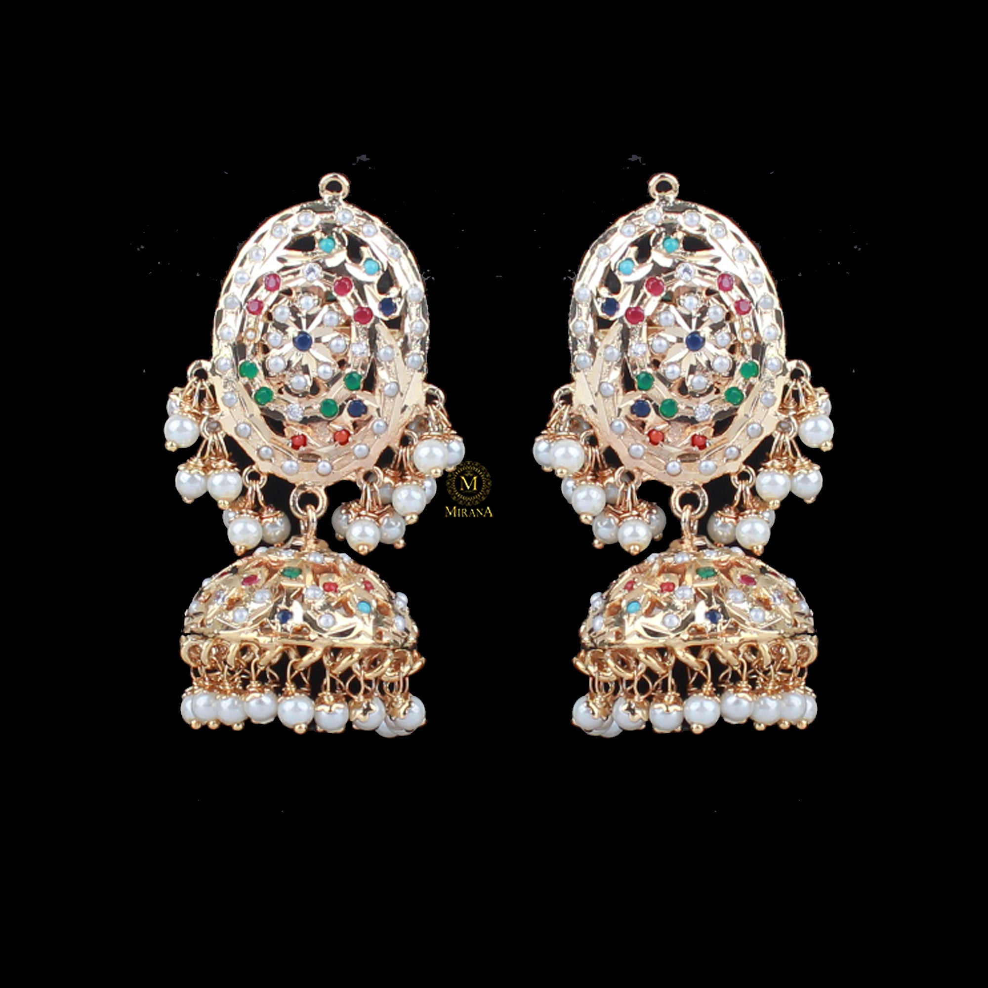 Chavi Multi Colour Jadau Jhumkas