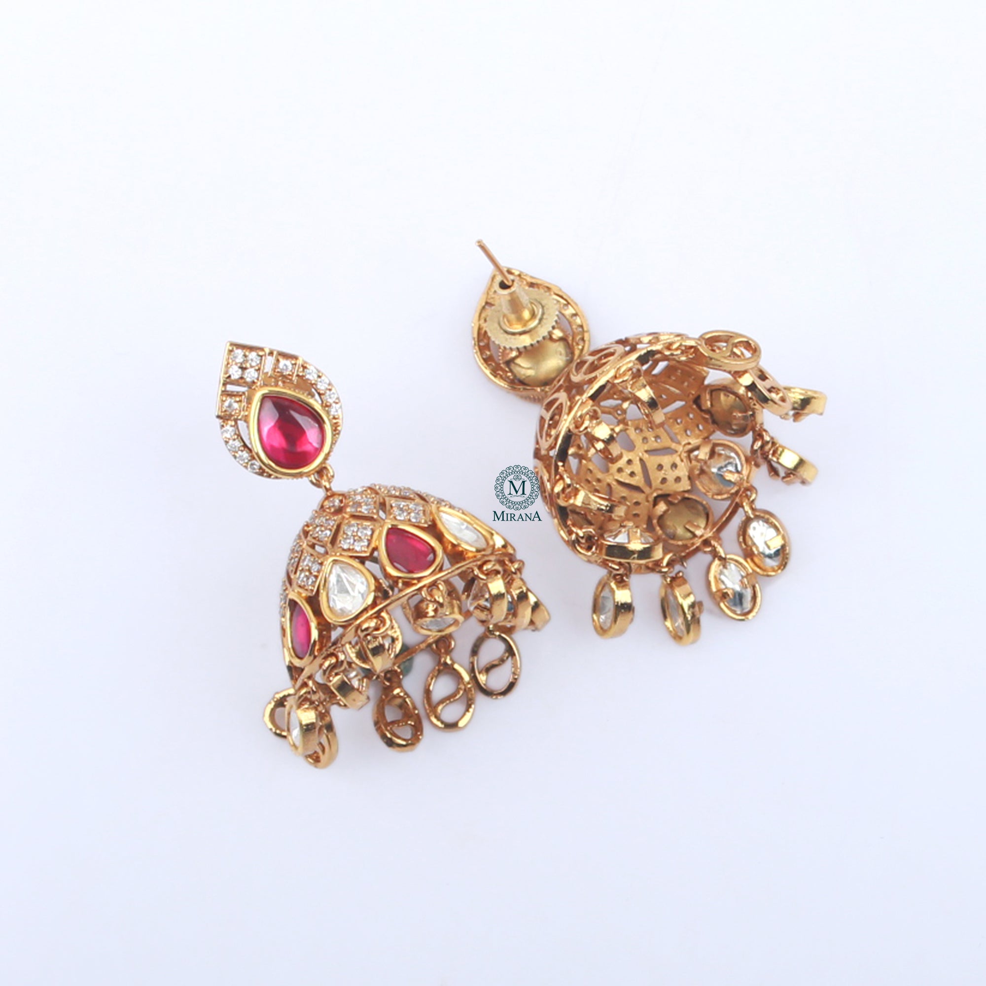 Chaya Polki Designer Jhumkas