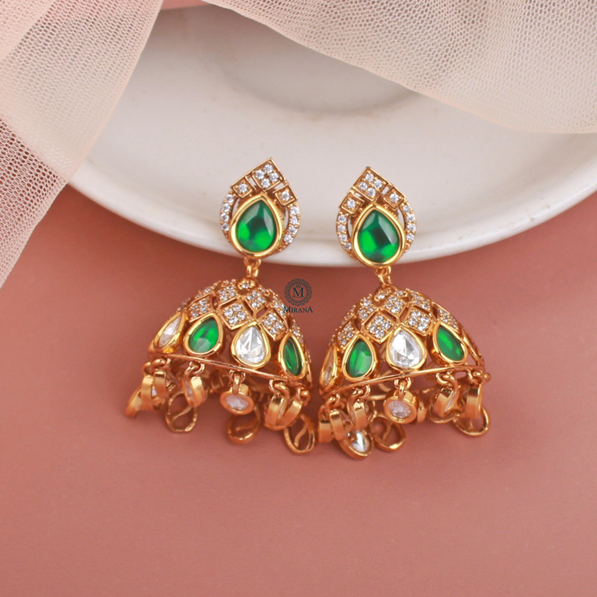 Chaya Polki Designer Jhumkas