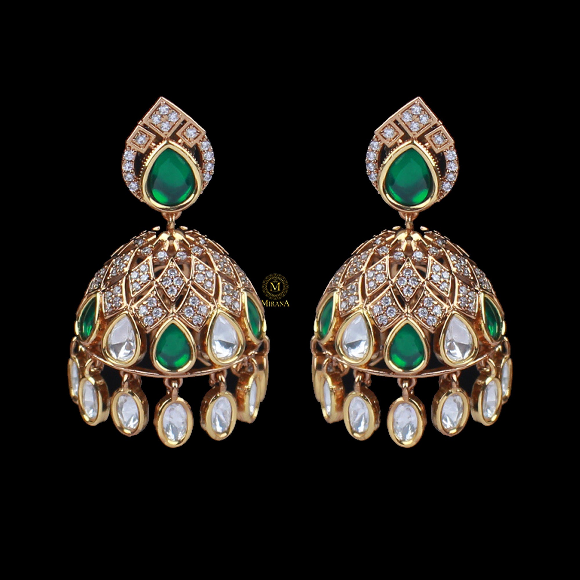 Chaya Polki Designer Jhumkas