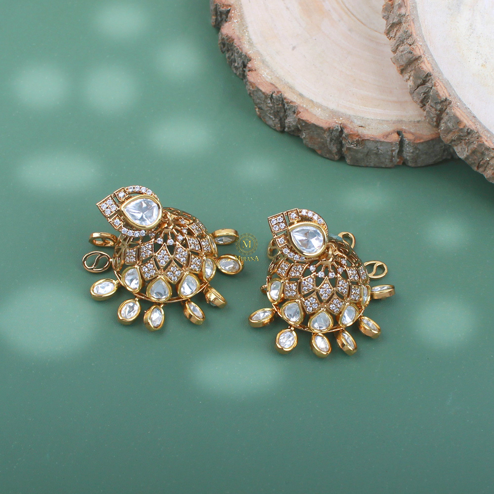 Chaya Polki Designer Jhumkas