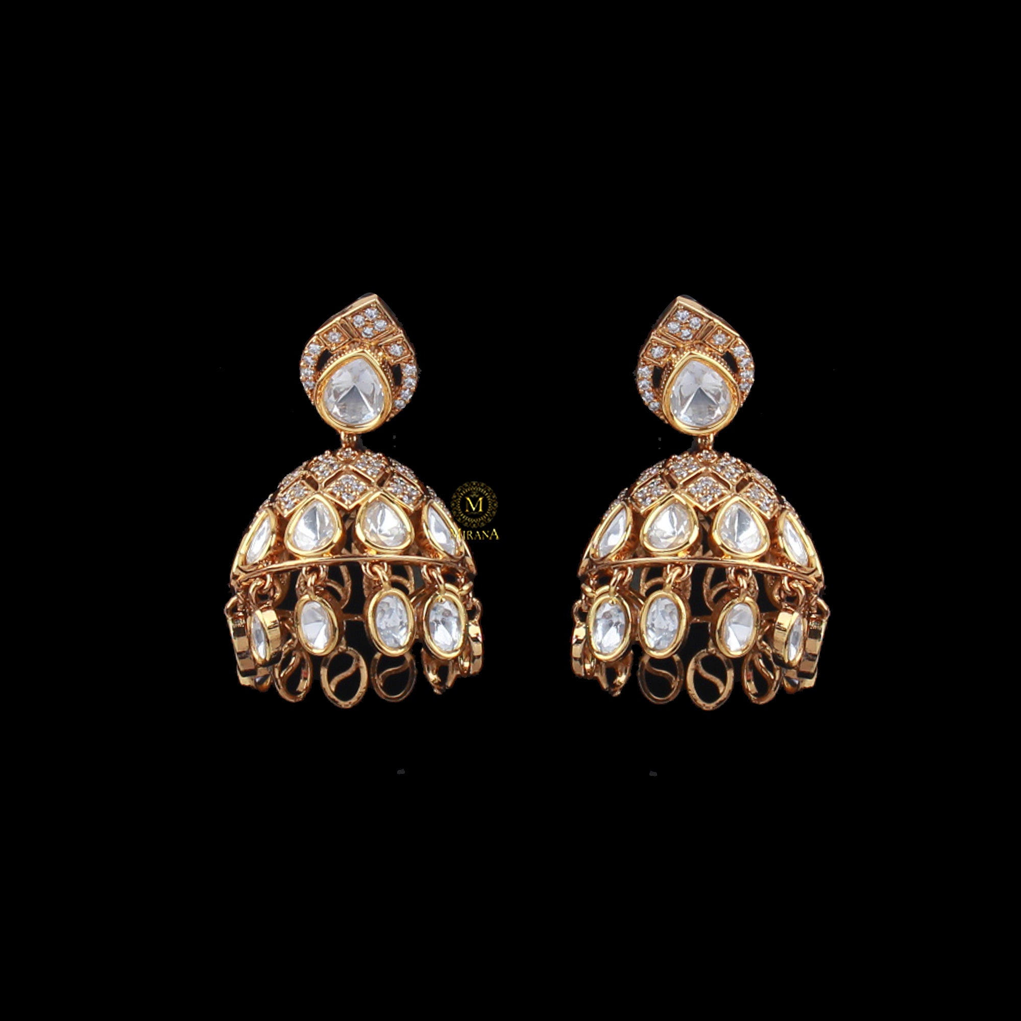 Chaya Polki Designer Jhumkas