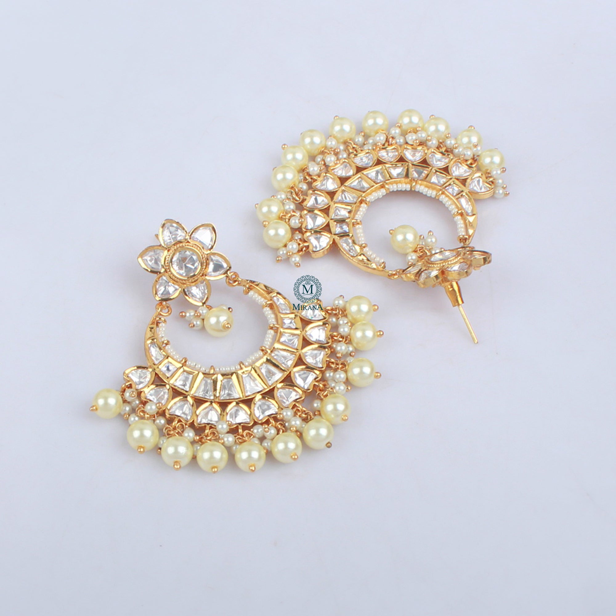 Anishi Pearl Polki Designer Chandbalis