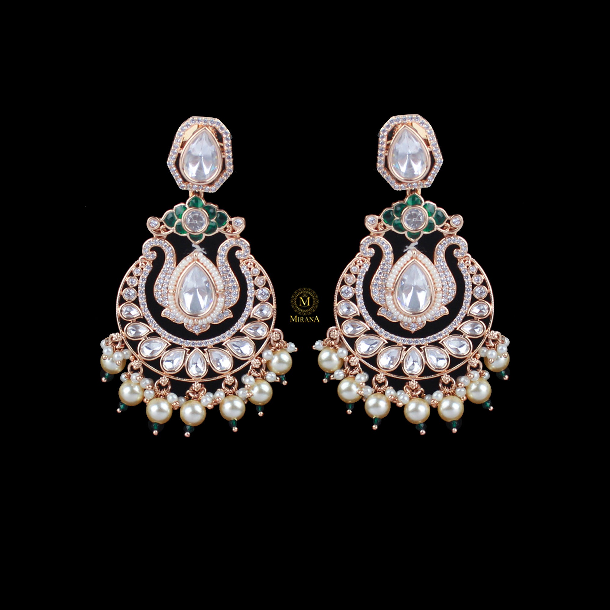 Vanhi Pearl Polki Designer Earrings