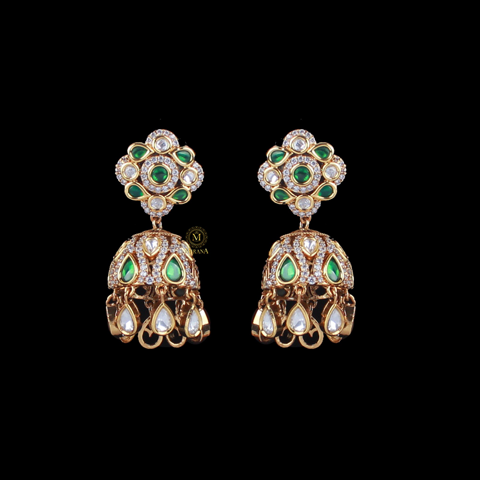 Reva Polki Designer Jhumkas