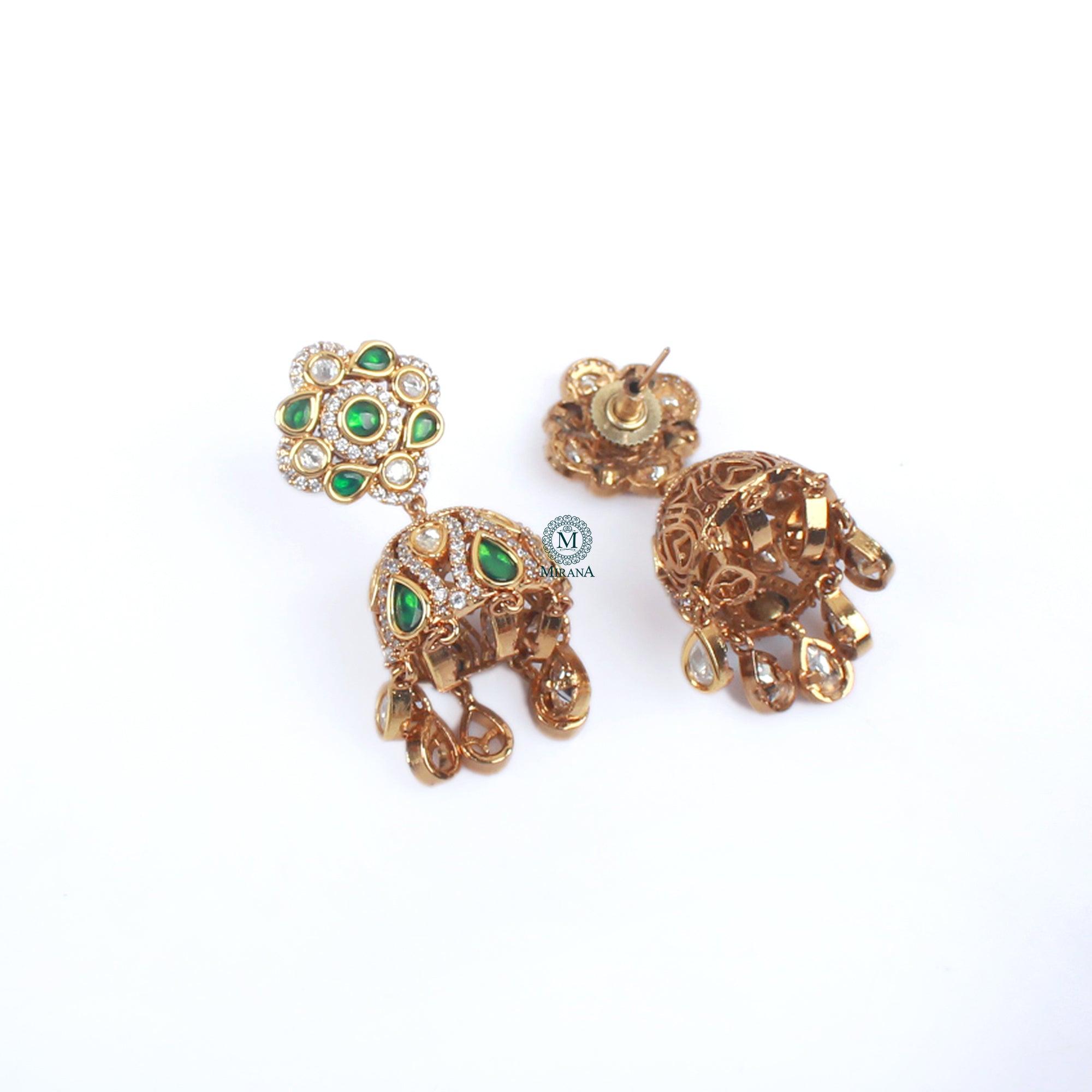 Reva Polki Designer Jhumkas