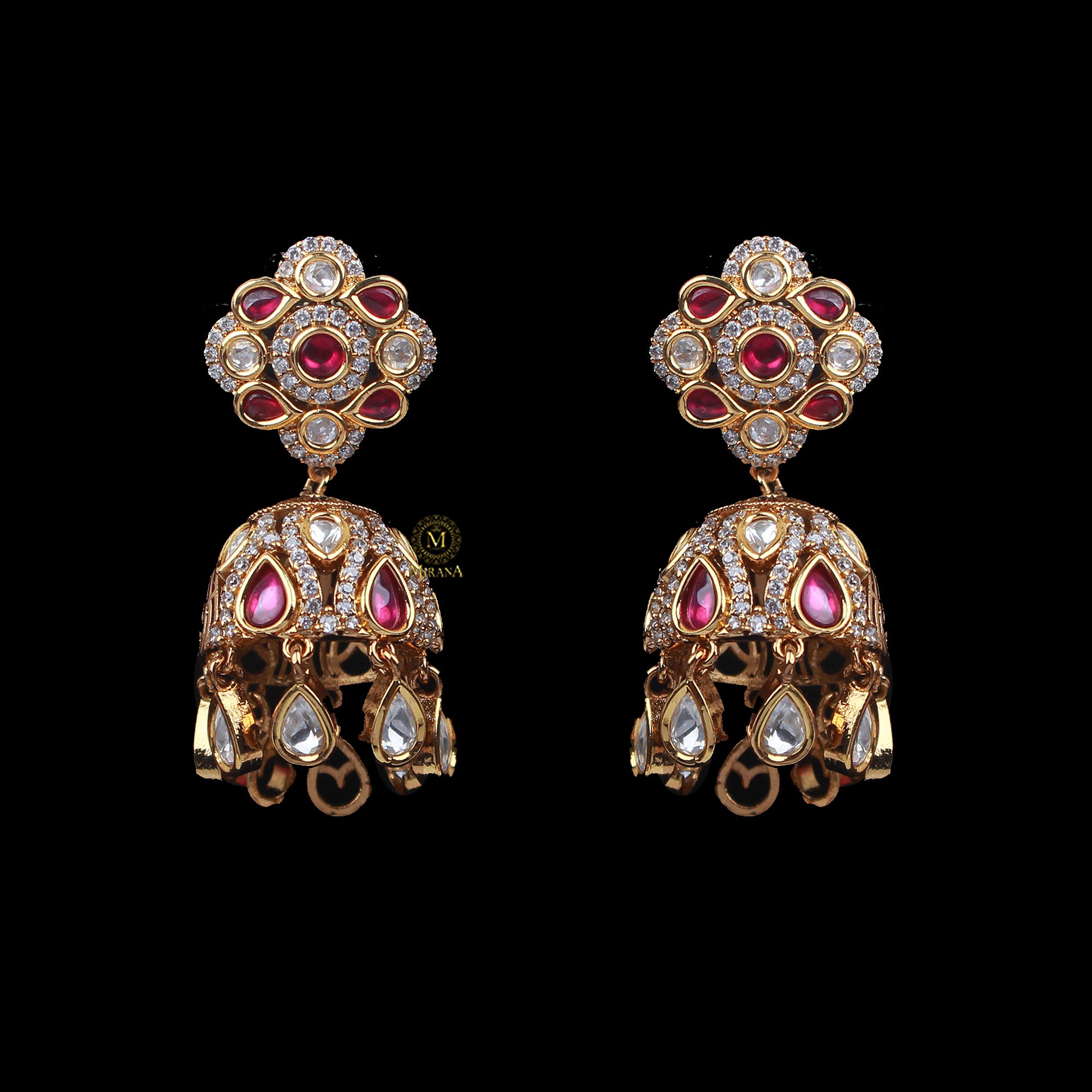 Reva Polki Designer Jhumkas